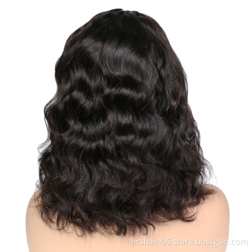 Pre Plucked Short Bob Full Lace Human Hair Wigs For Black Women Wet Wavy Lace Front Wig With Baby Hair Bleached Knots
